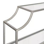 Scaffale da Parete a 4 Ripiani in Vetro con Cornice in Metallo Ondulata, 20" x 30", Argento