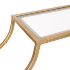 Mensola da parete in metallo a 3 ripiani con ripiani in vetro 18" x 24" – Finitura oro