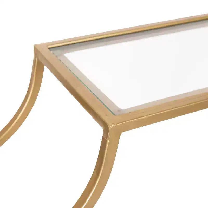 Mensola da parete in metallo a 3 ripiani con ripiani in vetro 18" x 24" – Finitura oro