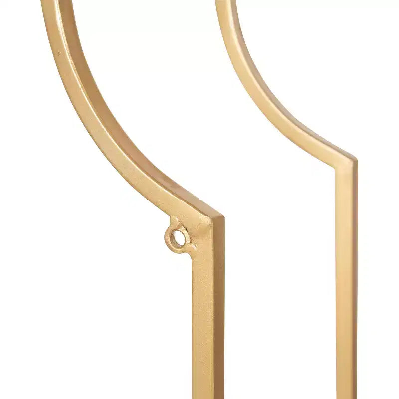Mensola da parete in metallo a 3 ripiani con ripiani in vetro 18" x 24" – Finitura oro