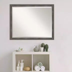 Specchio da Parete Rettangolare Smussato con Cornice in Legno, 30,5" x 24,5"