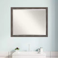 Specchio da Parete Rettangolare Smussato con Cornice in Legno, 30,5" x 24,5"