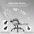 Sedia da gaming ergonomica con supporto lombare, altezza regolabile, ruote a 360°, braccioli e poggiatesta