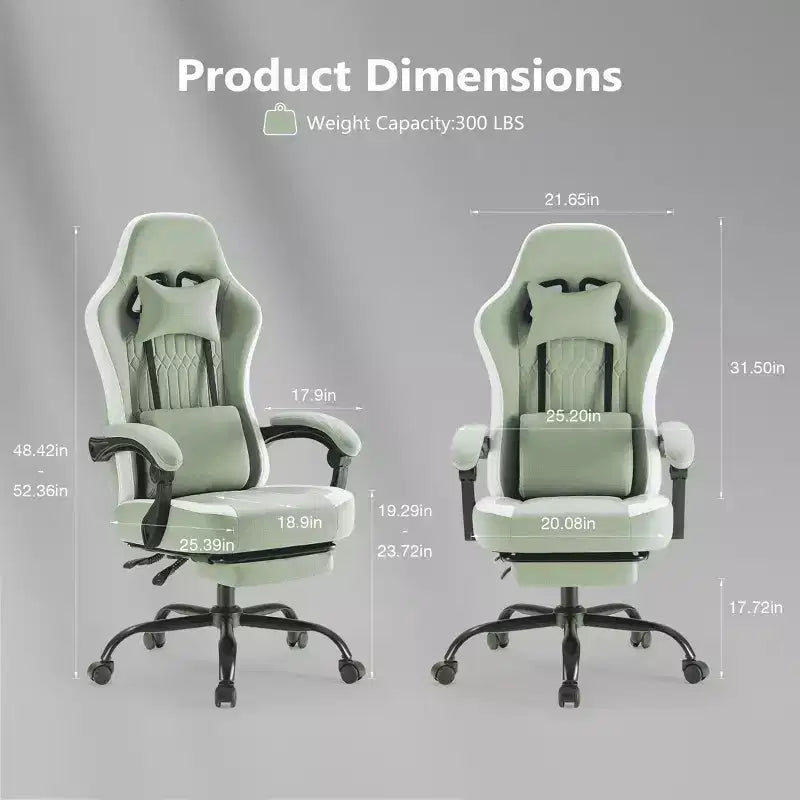 Sedia da gaming ergonomica con supporto lombare, altezza regolabile, ruote a 360°, braccioli e poggiatesta
