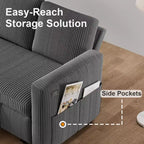 Divano Letto ad Angolo a L da 81" con Letto Estraibile e Chaise Longue Contenitore