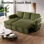 Divano Letto ad Angolo a L da 81" con Letto Estraibile e Chaise Longue Contenitore