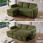 Divano Letto ad Angolo a L da 81" con Letto Estraibile e Chaise Longue Contenitore
