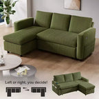 Divano Letto ad Angolo a L da 81" con Letto Estraibile e Chaise Longue Contenitore