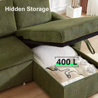 Divano Letto ad Angolo a L da 81" con Letto Estraibile e Chaise Longue Contenitore