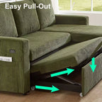 Divano Letto ad Angolo a L da 81" con Letto Estraibile e Chaise Longue Contenitore