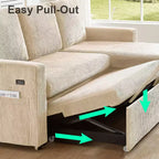 Divano Letto ad Angolo a L da 81" con Letto Estraibile e Chaise Longue Contenitore