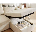 Divano Letto ad Angolo a L da 81" con Letto Estraibile e Chaise Longue Contenitore