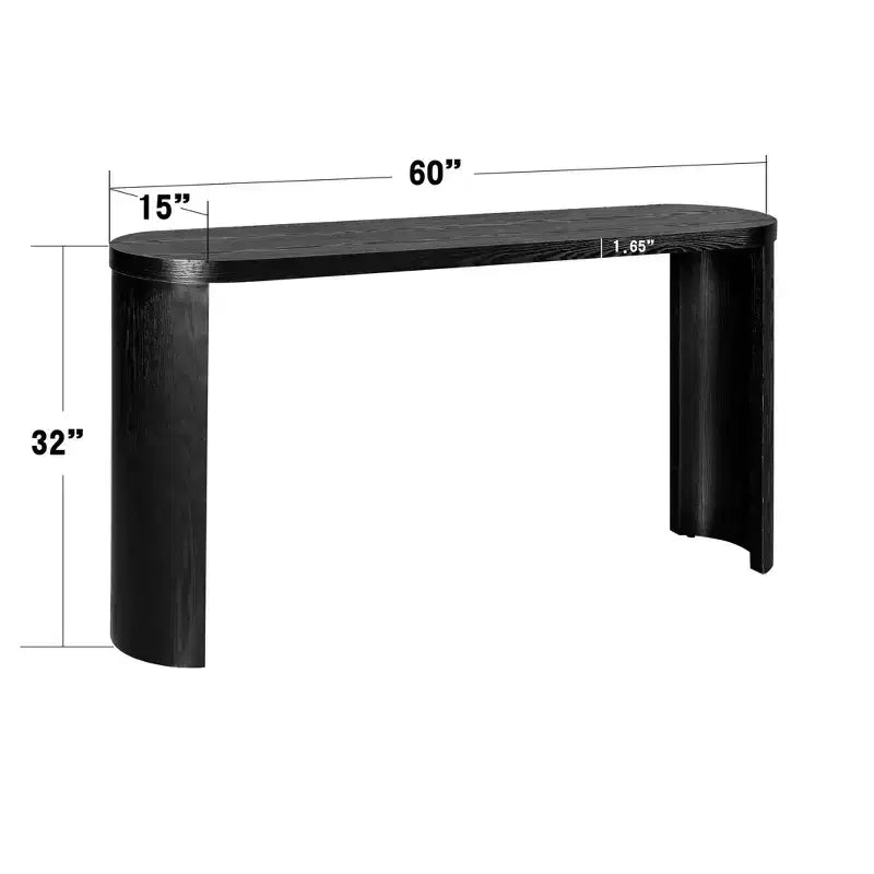 Tavolo consolle moderno da 60 pollici con gambe curve