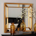 Baxton Studio Iskra Rectangular Mirror with Antique Goldleaf Frame