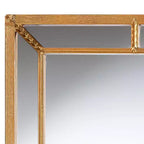 Specchio da Parete Rettangolare con Cornice Anticata in Foglia Oro