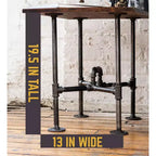 Tavolino Industriale con Tubi e Design Steampunk