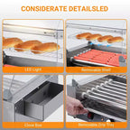 Griglia per Hot Dog a 11 rulli con Doppio Controllo della Temperatura