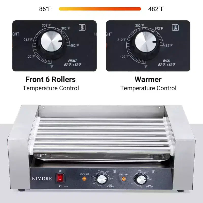 Griglia per Hot Dog a 11 rulli con Doppio Controllo della Temperatura