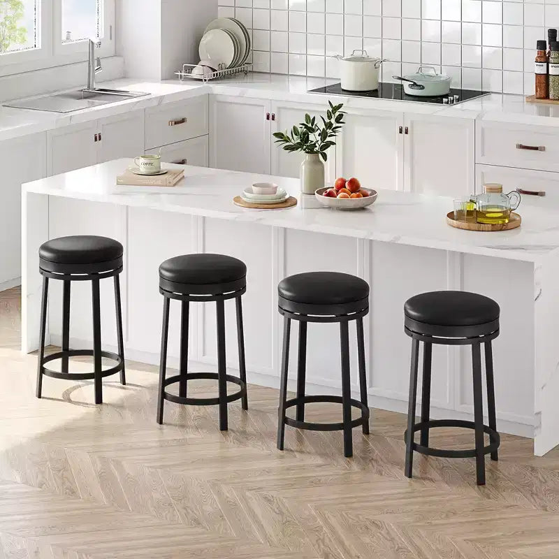 Sgabelli da bar senza schienale, altezza bancone, con cuscino in pelle PU