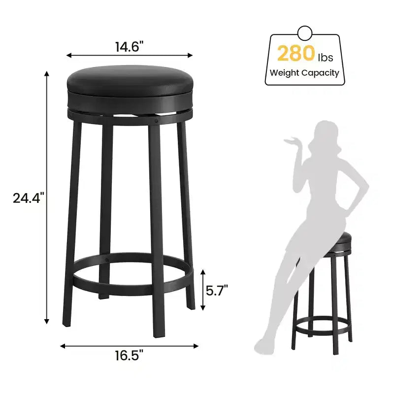 Sgabelli da bar senza schienale, altezza bancone, con cuscino in pelle PU