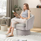 Poltrona girevole a 360° con rivestimento in ciniglia
