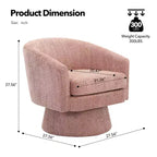 Poltrona girevole a 360° con rivestimento in ciniglia