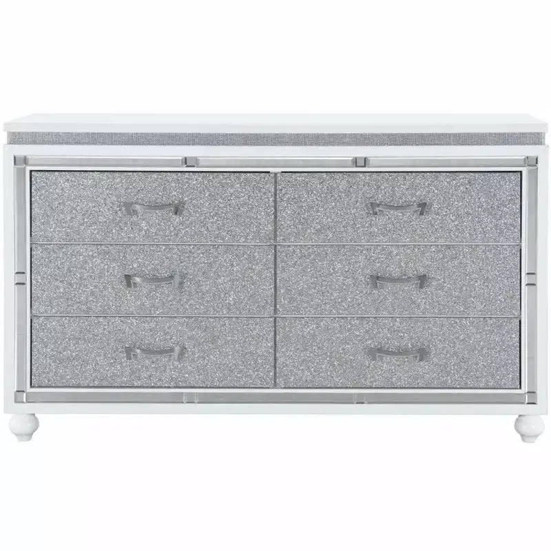 HomeStock 19.09 in.H Chipboard Horizontal Dressers with 4 - Drawers in White Finish