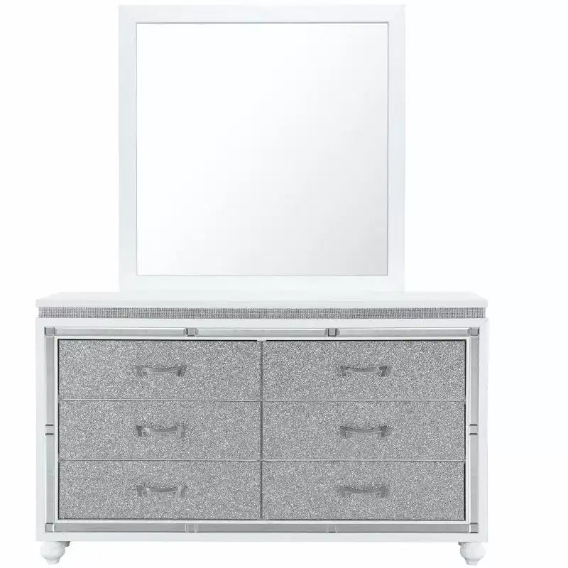 Cassettiera orizzontale in truciolato con 4 cassetti – Bianco