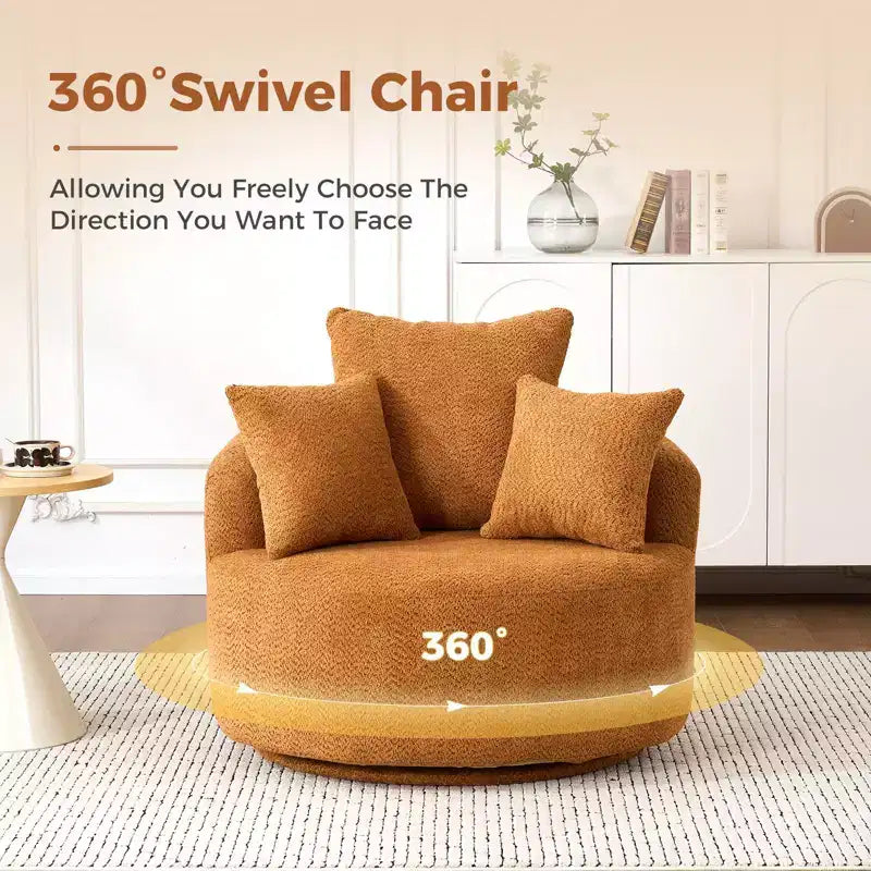Poltrona girevole moderna con cuscini decorativi