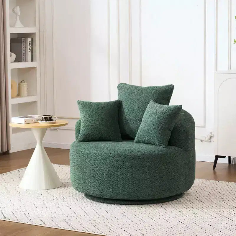 Poltrona girevole moderna con cuscini decorativi
