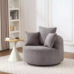 Poltrona girevole moderna con cuscini decorativi