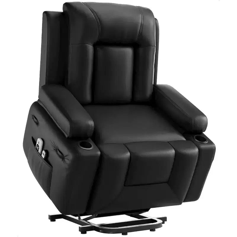 Recliner Chair, Home Theater Seating with Lumbar Support, Faux PU Leather Recliner Sofa, Elderly Recliner Chair for Living Room, Claret