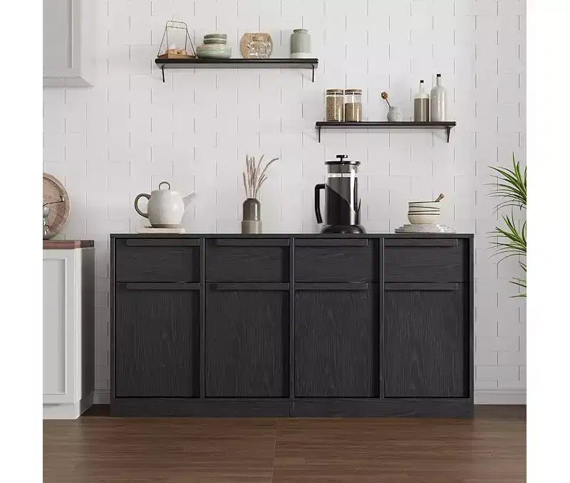 Mobile buffet credenza con cassetti – Contenitore a 2 o 4 cassetti per cucina e sala da pranzo