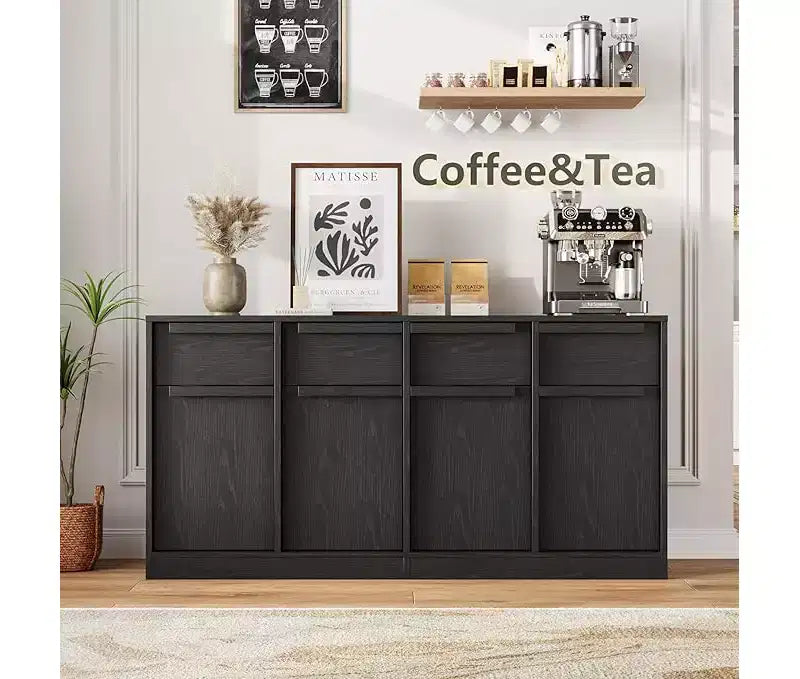 Mobile buffet credenza con cassetti – Contenitore a 2 o 4 cassetti per cucina e sala da pranzo