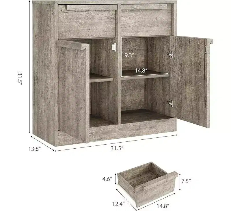 Mobile buffet credenza con cassetti – Contenitore a 2 o 4 cassetti per cucina e sala da pranzo