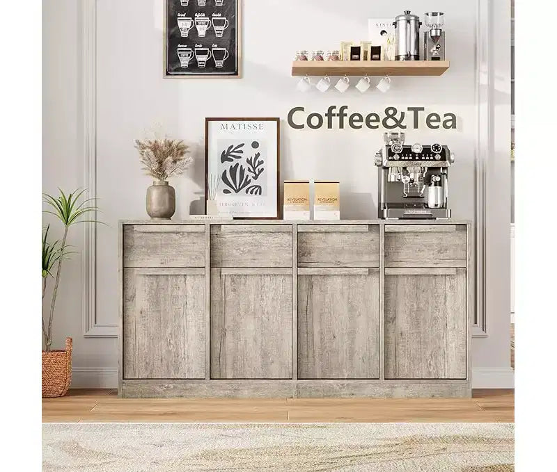 Mobile buffet credenza con cassetti – Contenitore a 2 o 4 cassetti per cucina e sala da pranzo