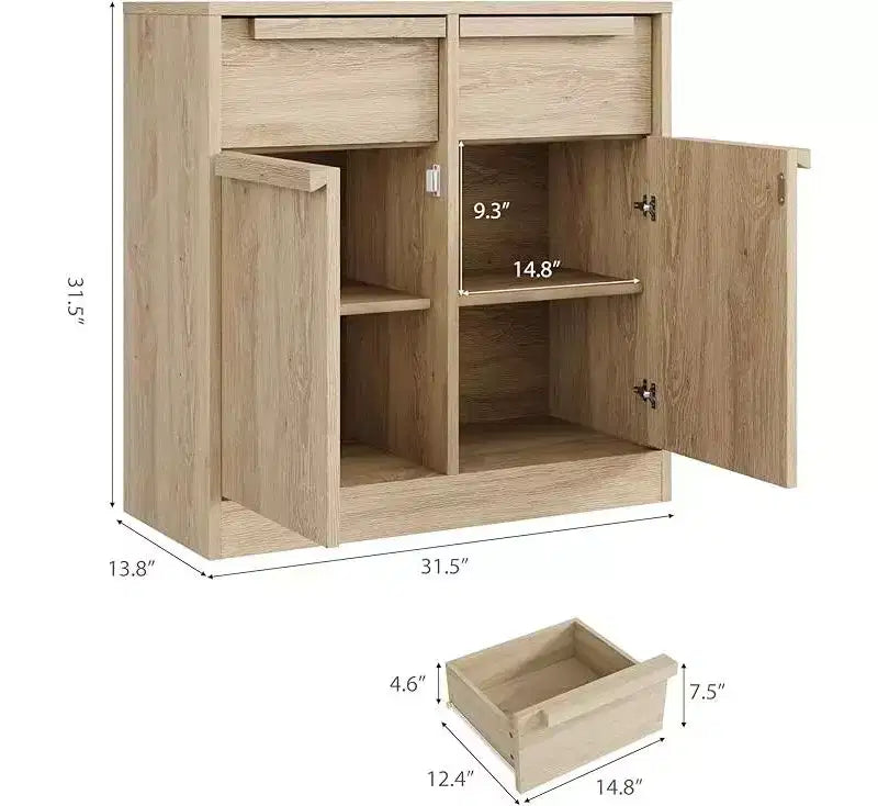 Mobile buffet credenza con cassetti – Contenitore a 2 o 4 cassetti per cucina e sala da pranzo