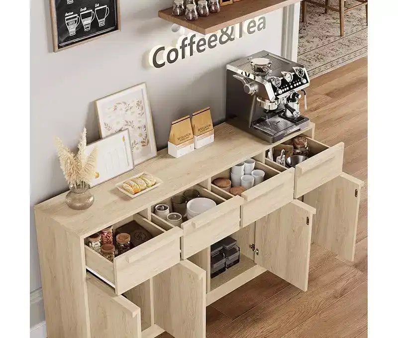 Mobile buffet credenza con cassetti – Contenitore a 2 o 4 cassetti per cucina e sala da pranzo