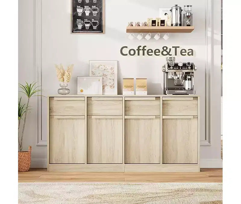 Mobile buffet credenza con cassetti – Contenitore a 2 o 4 cassetti per cucina e sala da pranzo