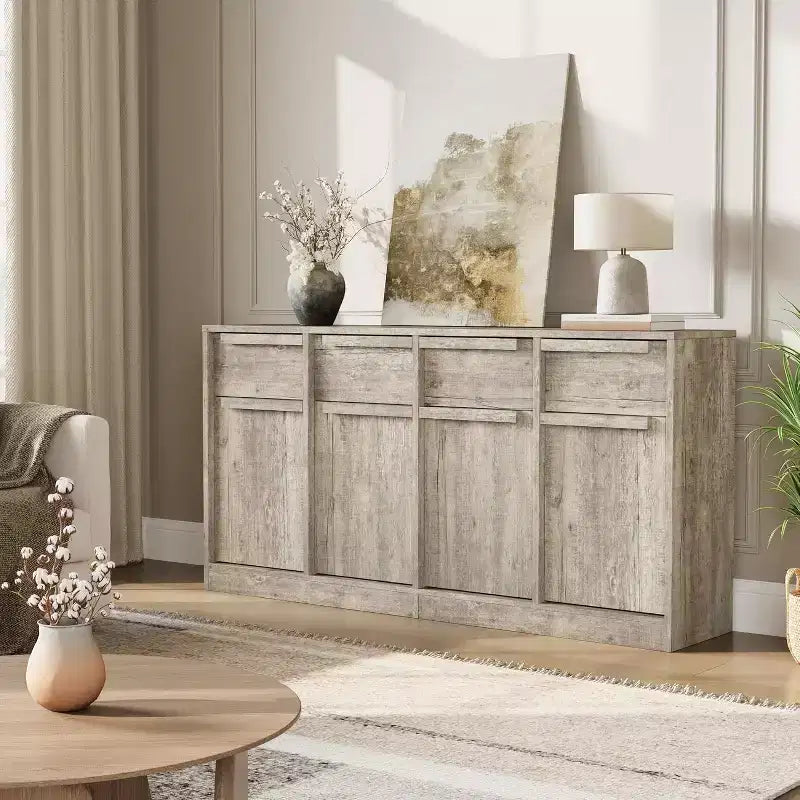 Mobile buffet credenza con cassetti – Contenitore a 2 o 4 cassetti per cucina e sala da pranzo
