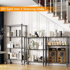 Scaffale metallico a 4 ripiani con ruote – Capacità 544 kg, 76 larghezza x 35 profondità x 183 altezza