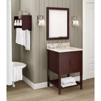 Specchio da bagno con cornice in legno e bordo smussato, 24x30 pollici