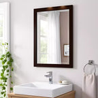 Specchio da bagno con cornice in legno e bordo smussato, 24x30 pollici