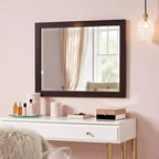 Specchio da bagno con cornice in legno e bordo smussato, 24x30 pollici