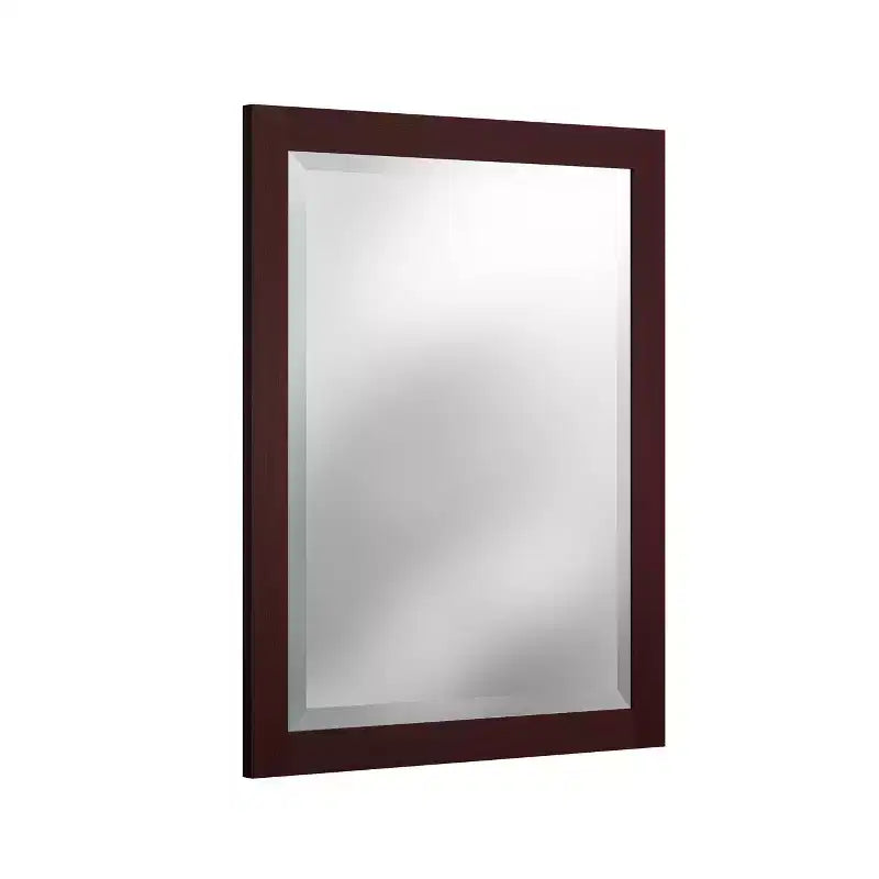 Specchio da bagno con cornice in legno e bordo smussato, 24x30 pollici