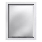 Specchio da bagno con cornice in legno e bordo smussato, 24x30 pollici