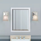 Specchio da bagno con cornice in legno e bordo smussato, 24x30 pollici