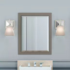 Specchio da bagno con cornice in legno e bordo smussato, 24x30 pollici