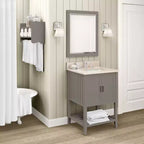 Specchio da bagno con cornice in legno e bordo smussato, 24x30 pollici