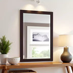 Specchio da bagno con cornice in legno e bordo smussato, 24x30 pollici
